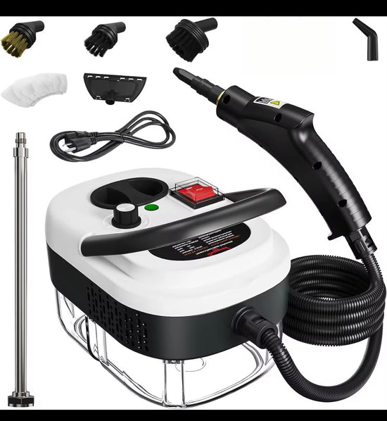 Portable 2500W high temperature steam cleaner machine with brush heads
